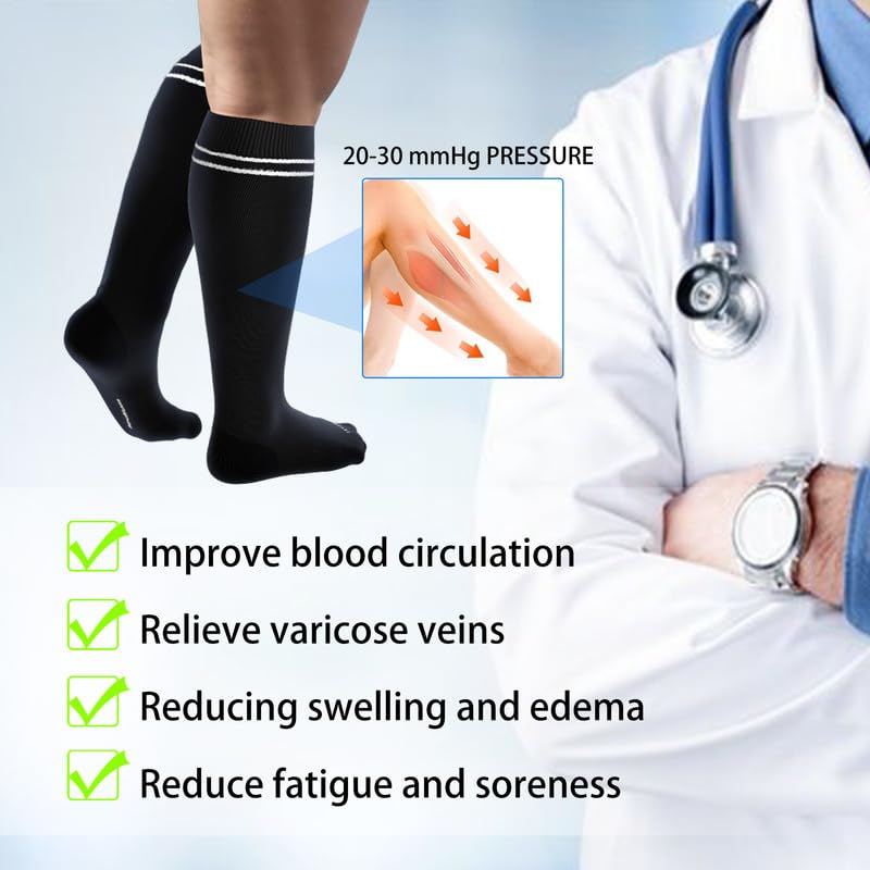 Viscose Made from Bamboo Compression Socks for Pregnant Women 20 (Small / 4 Pair-black)