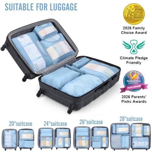 10 Set Packing Cubes for Travel Essentials (06 Starlight Bluen)