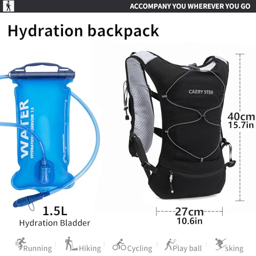 Carey STEN Lightweight Hydration Backpack with 1.5 (Black / Standard)