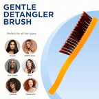 GION2O Neon Orange 6.25 inch Gentle Touch Detangler Hair Brush for Men and Women. Soft Bristles for Sensitive Scalp. Wet and Dry for all Hair Types. Scalp Massager Brush Stimulate Hair Growth (Small / Orange)