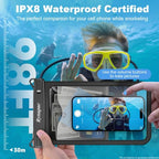Large Waterproof Phone Pouch Up to 10" (Extra Large [10-inch] / [Black + Mint] Large Waterproof Phone Pouch)