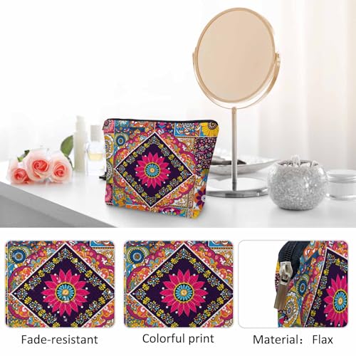 Women Makeup Organizer Bag Mandala Floral (9 x 7.1 inch / Mandala Floral)