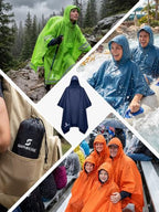 Adult Rain Poncho Waterproof Hooded Raincoat Lightweight Packable (One Size / Blue 1 Pack)