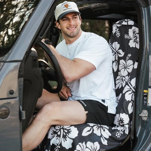 Athletic Running Towel (Flex on the Beach - Black W/ Snaps)