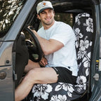 Athletic Running Towel (Flex on the Beach - Black W/ Snaps)