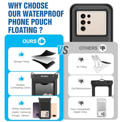 Waterproof Phone Pouch Floating [Up to 8.5''] (Regular Size [8.5inch] / Black + Pink)