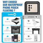 Waterproof Phone Pouch Floating [Up to 8.5''] (Regular Size [8.5inch] / Black + Pink)