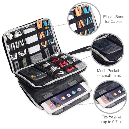 Double Layer Electronics Organizer (Large,2-layer / Blue)