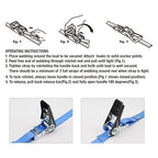 8 Pack Ratchet Tie Down Straps (8PK-1Inch / Blue)