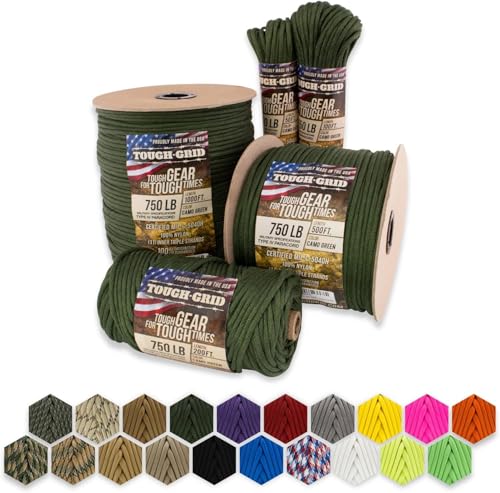 750 Paracord 100% Nylon (Camo Green / 200 Ft.)