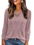 Blouses for Women Dressy Casual Fall Shirts Boho Winter Clothing Pink 2XL (XX-Large / All Pink)