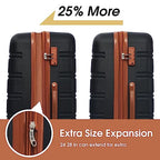Luggage set 13 Piece 16 20 24 28 IN Hardside Suitcase with Bags (Luggage Set With Bags / Black and Brown-2(13 piece))