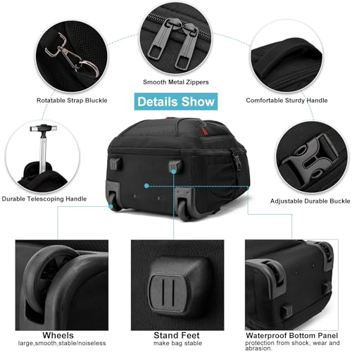 Rolling Backpack (Black / 18 Inch)
