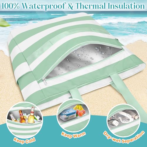 Extra Large Beach Bags for Women (Green)