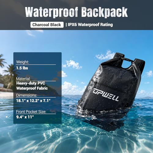 20L Waterproof Dry Bag Boating Backpack for Travel Hiking Camping Kayaking Hiking Swimming Floating Submersible Dry Bag charcoal black (20L / charcoal black)