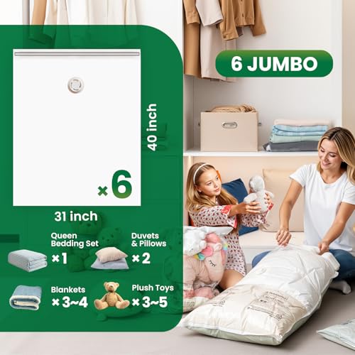 6 Pack Vacuum Storage Bags (6 Jumbo)