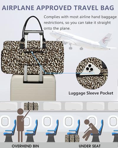 Women Weekender Travel Duffle Bag (11-Cheetah Print / Large)