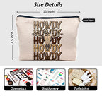 Retro Western Leopard Cow Skull Howdy Decor Makeup Bag (western3)