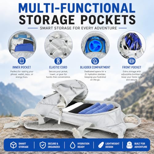 Lightweight Hydration Backpack (Silver)