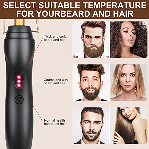 Electric Ceramic Hair Straightener and Curling Iron (Gold)