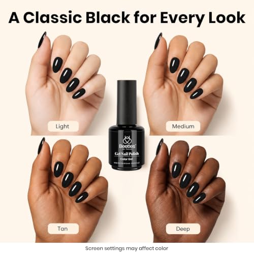 Beetles Black Gel Polish (G - Creme Black | Audrey Black)