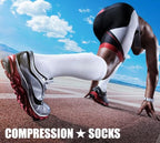 Compression Socks for Women & Men Circulation (Large-X-Large / 06 Pink/White/Black)