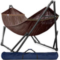 Universal Double Hammock with Stand Included for 2 Persons (1. Brown)