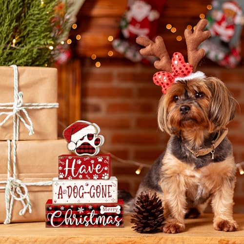 Tiered Tray Decor Set (Christmas Dog)