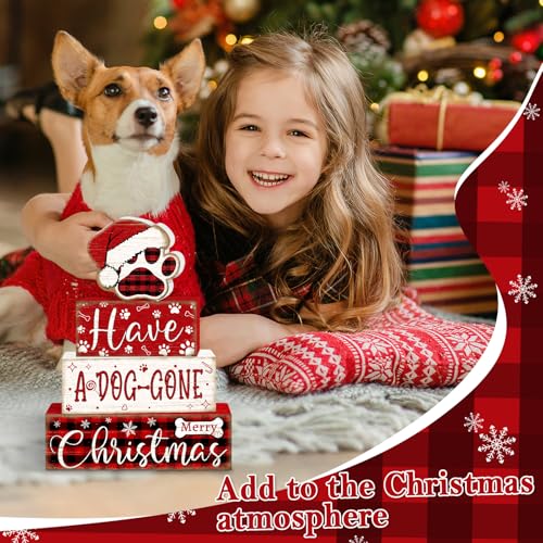 Tiered Tray Decor Set (Christmas Dog)