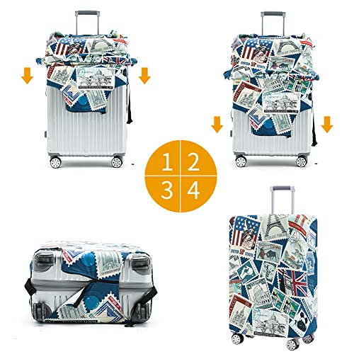 Travelkin Suitcase Covers For Luggage Tsa Approved Luggage Covers Protector (Stamp / M)