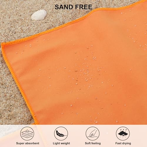 Microfiber Towel Quick Dry Camping & Travel & Gym Towel. Compact (Orange / 40.00" x 20.00")