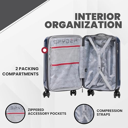 Rails Expandable Hardside Upright Suitcase with 360° Spinner Wheels (Navy / 3-Piece Set)