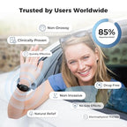 Fashion Anti Nausea Wristband Relieve Morning Motion Travel Sickness Rechargeable Drug Free Bands Without Side Effects (Jet Black - Extra 2pack Conductive Gel)