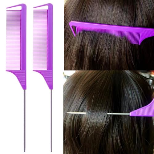 8PS Comb Hair Brushes Set (purple)