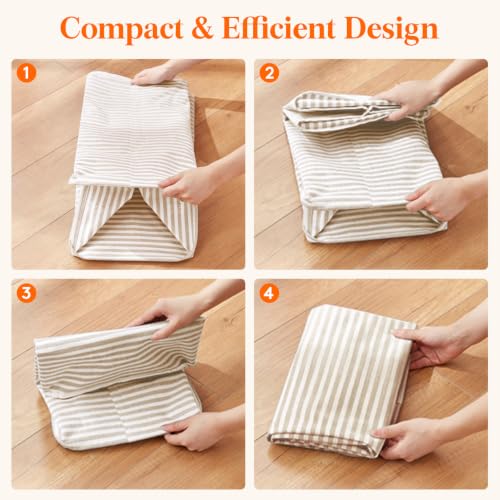75L Large Laundry Baskets (Beige / 75L)