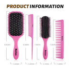 4Pcs Detangling Brush Set for Women (Pink)