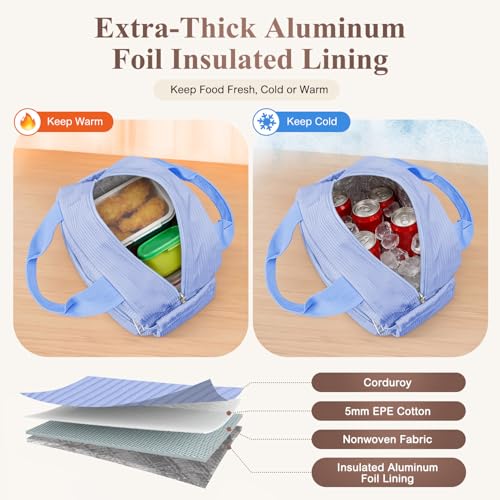 Lunch Box for Women (B-B-Corduroy Blue / Medium - 10L)