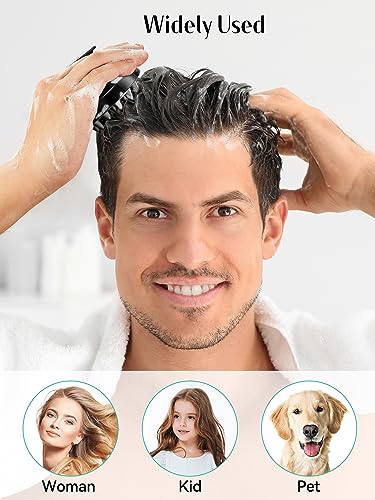 2 Pack Scalp Massager Hair Growth Scrubber for Dandruff Removal (Red & Black)