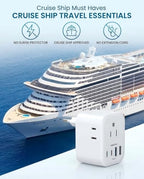 European Travel Plug Adapter (Type C - Most of Europe(Foldable))