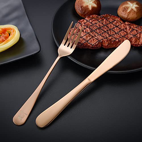 Travel Utensils Set Stainless Steel with Carrying Case (Rose Gold)