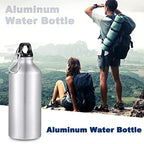 10 Pcs Aluminum Water Bottle 20 oz Reusable Bottles Lightweight Leak Proof Aluminum Sports Travel Bottles with Twist Cap Buckle for Gym (Silver)