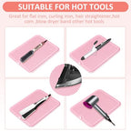 Large Heat Resistant Silicone Mat for Hair Styling Tools (Pink)