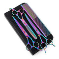 7" Dog Grooming Scissors Set with Rhinestone Accent (Rainbow)
