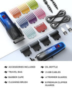 Cordless Hair Clippers and Trimmer Set for Men (Multicolor)