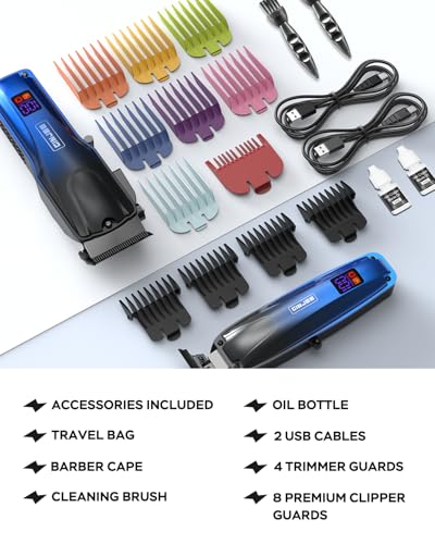 Cordless Hair Clippers and Trimmer Set for Men (Multicolor)