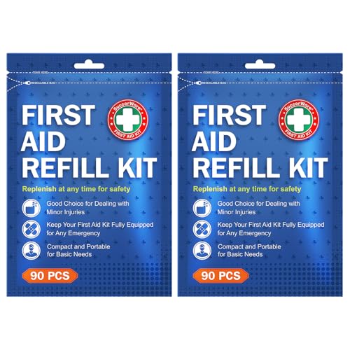 90 Pieces First Aid Refill Kit (90PCS (2 SET))