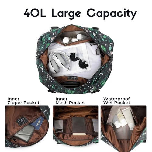 Duffel with Utility Pouch (Floral & Foliage)
