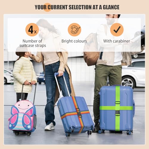 Luggage Straps for Suitcases (Purple / 8Pcs)