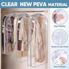 1PK Clear Garment Bags for Hanging Clothes (60" 10.5" Wide 1PK / Clear)