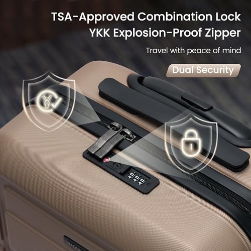 G Series Luggage set 3pcs (Champagne / 3-Piece Set (20/24/28in))